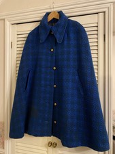 Vintage Welsh 100% Woollen Cape By Craft Centre Cymru- In Style Of The Gentlemen