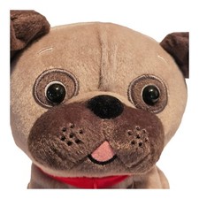 Hallmark Pug Puppy Dog Stuffed Animal PlushToy 8" Red Heart and Collar CLEAN