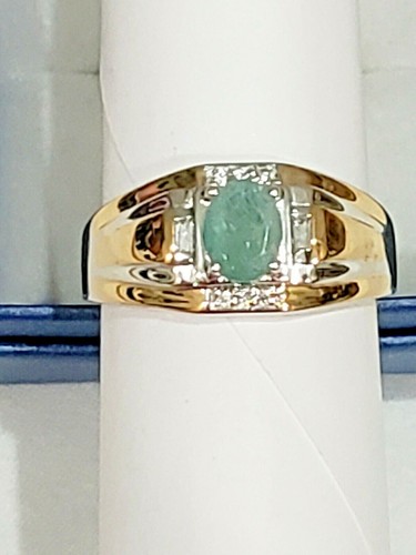 Natural Grandidierite & White Zircon men's ring in vermeil YG & Plat/925 SS sz13 - Picture 5 of 5