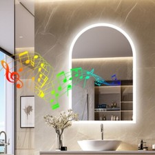 Arch Bluetooth LED Bathroom Mirror Smart Memory Makeup Mirror Anti-fog Dimmable