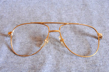 unbranded eyeglass frame front aviator pilot gold 5-1/2 across