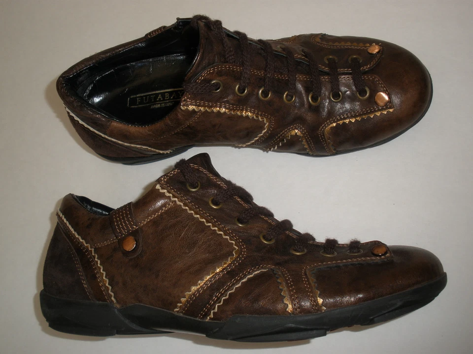 ZAPATILLAS DE CUERO FUTABAYA PARA HOMBRE US 7 WMNS US 9,5 EUR 40 LO ÚLTIMO ÚNICAS HECHAS EN ITALIA Foto 2 de 4