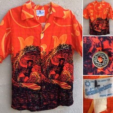Vintage Surfside Sportwear Waikiki Hawaiian Shirt Surfing Surfer May Be L