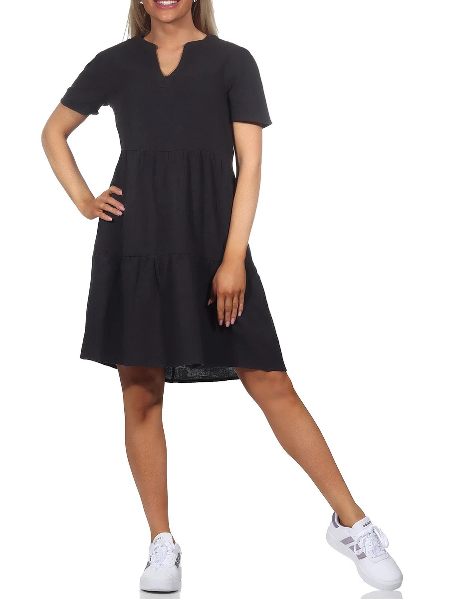 Only Damen Musselin Kleid Damenkleid Minikleid Sommerkleid  