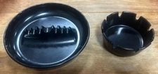 Vintage Black Ges-Line #341 Melamine Ashtray 7" & #263 Black 4” Set Of 2
