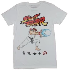 Street Fighter Mens T-Shirt - Ryu Hadouken Moves Image