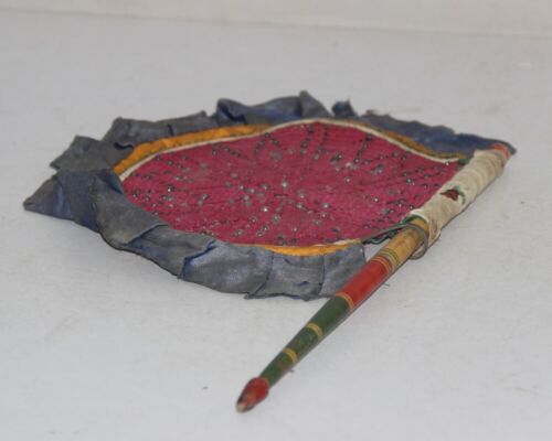 Vintage Old Wooden & Cloth Handmade Hand Fan Usable & Collectible 10434 - Picture 1 of 5