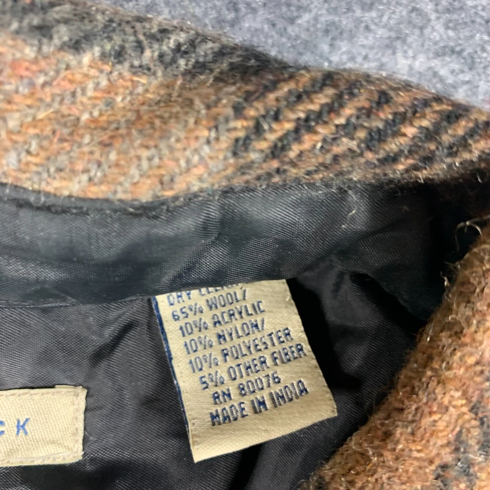 Camisa De Colección Robert Stock Para Hombres XL Marrón Mezcla de Lana a Cuadros Cazadora Con Botones Grunge Foto 3 de 4