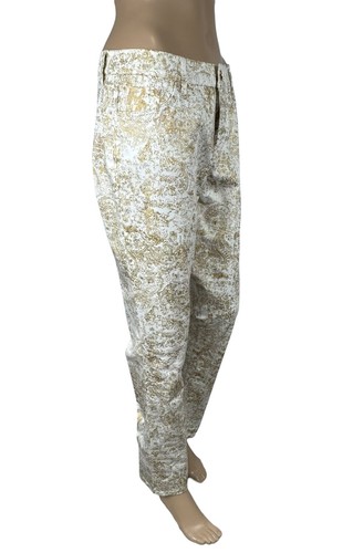 Lauren Ralph Lauren Chino Pants Gold Paisley Printed size 10 - Picture 3 of 17