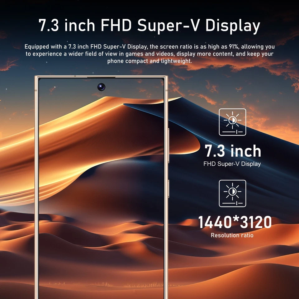 New S25 Ultra Factory Unlocked 6.8" 8000mAh Smartphone 4G Android 14 RAM 8+256GB - Image 3 of 4