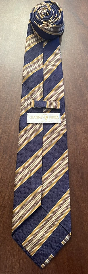 "Corbata vintage Gianni Viera 100 % seda hecha en Italia para hombre W58"" L4""" Foto 2 de 4