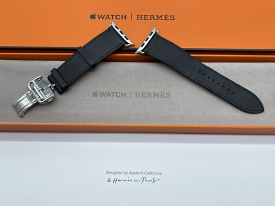Genuine Apple Watch Hermes NOIR Single Tour Deployment Buckle 49mm
