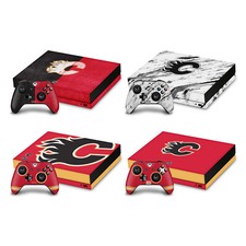 OFFICIAL NHL CALGARY FLAMES VINYL STICKER SKIN DECAL COVER FOR XBOX ONE X BUNDLE