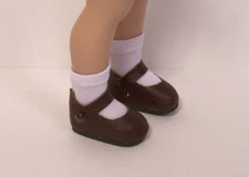 Chocolate Dark Brown Basic Doll Shoes For Helen Kish 7.5" Riley (Debs)