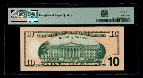 Cool Serial Number 2009 $10 Federal Reserve Note Atlanta PMG GEM UNC 67 EPQ - Picture 2 of 2