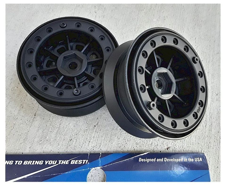 Pro-Line 2747-15 Denali 1.9" Bead Loc Rock Crawler Wheels (2) Black NEW SEE+PIX - Image 3 of 3