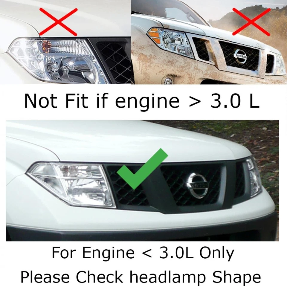 1 Pcs Black Front Grille Fits For Nissan Navara D40 2005-2010 Grill - image 2 of 3