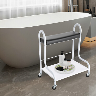 2 Layer Silver Beauty Salon Nail Or Foot Bath Spa Portable 4 Wheeled Trolleys