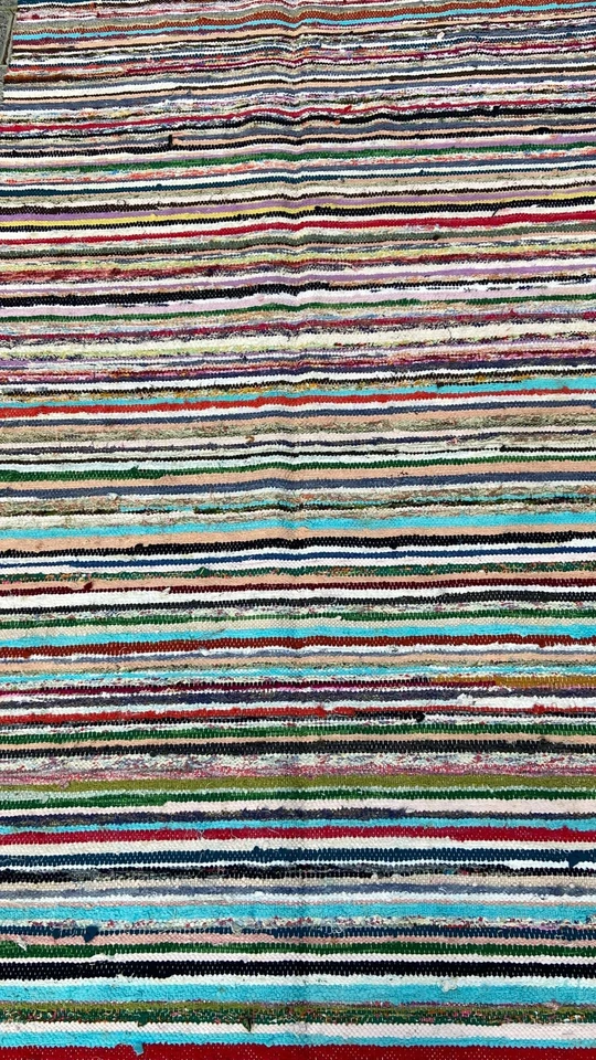 Alfombra de algodón tejida a mano, alfombra decorativa de cocina de 3,9 x 8,3 pies, alfombra Kilim vintage multicolor Foto 4 de 4