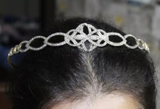 7.55ct Rose cut Diamond 925 Sterling silver Victorian Look wedding tiara Crown