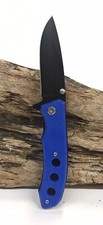 Pocket Knife Spring Assisted Neon Blue 3.25 Blade 7 Open 440 Stainless 13