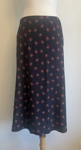 Women’s MIDI Skirt Black/Floral Aeropostale Size L