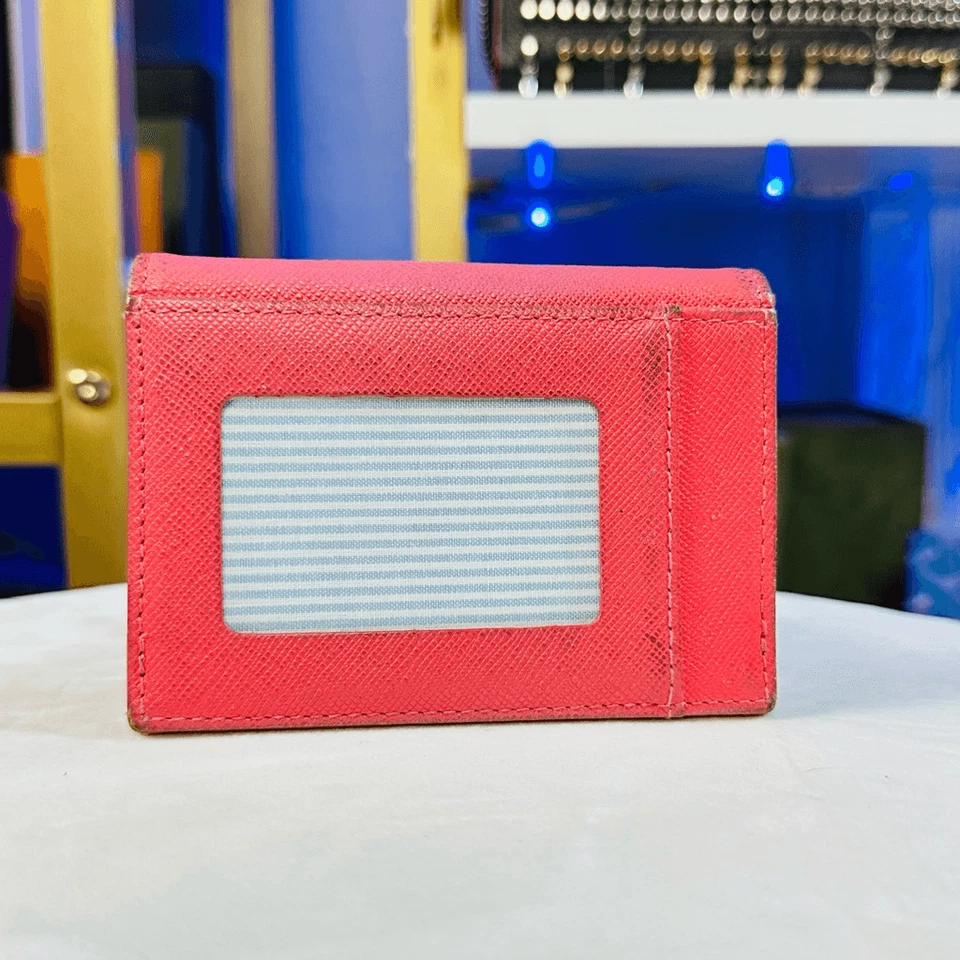 Cartera Compacta Samantha Thavasa Cuero Rosa ID Ventana Foto 3 de 4