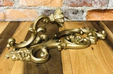 Syroco Wall Sconce Vintage 70s Gold Ornate Candle Holder Homco Decor 4118