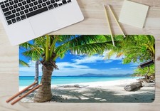 3D Beach Green Trees 865 Non-slip Office Desk Mouse Mat Large Keyboard Pad Game