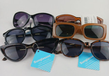 6 PACK FGX SUNGLASSES MIXED LOT ANIMAL PRINT, 2 BROWN, 3 BLACK DIFFERENT STYLES