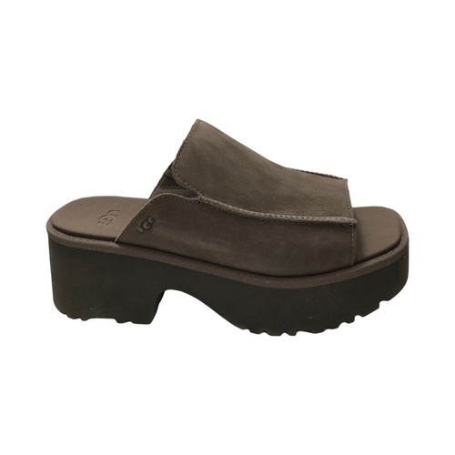 UGG Women's New Heights Slide Platform Sandals Molasses Leather 1168790
