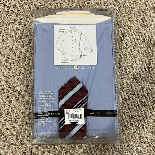 Dress Shirt & Tie Mens Long Sleeve Shirt New - Picture 3 of 3