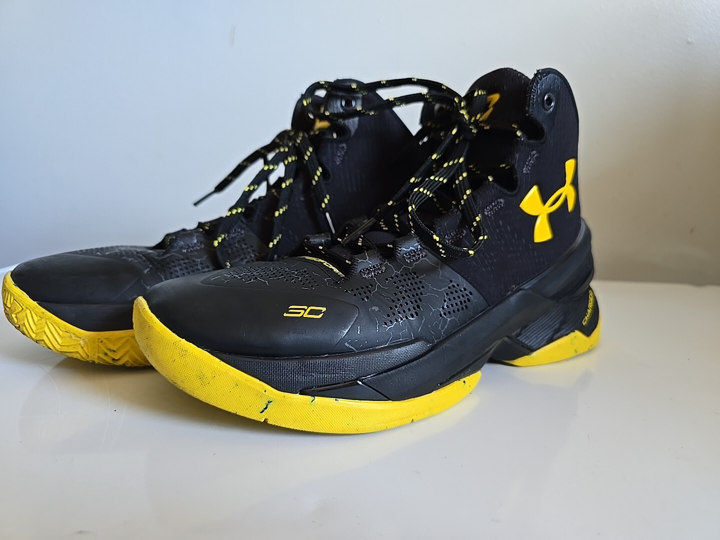 Steph Curry Black Yellow Under Armour Steph Curry Black Knight