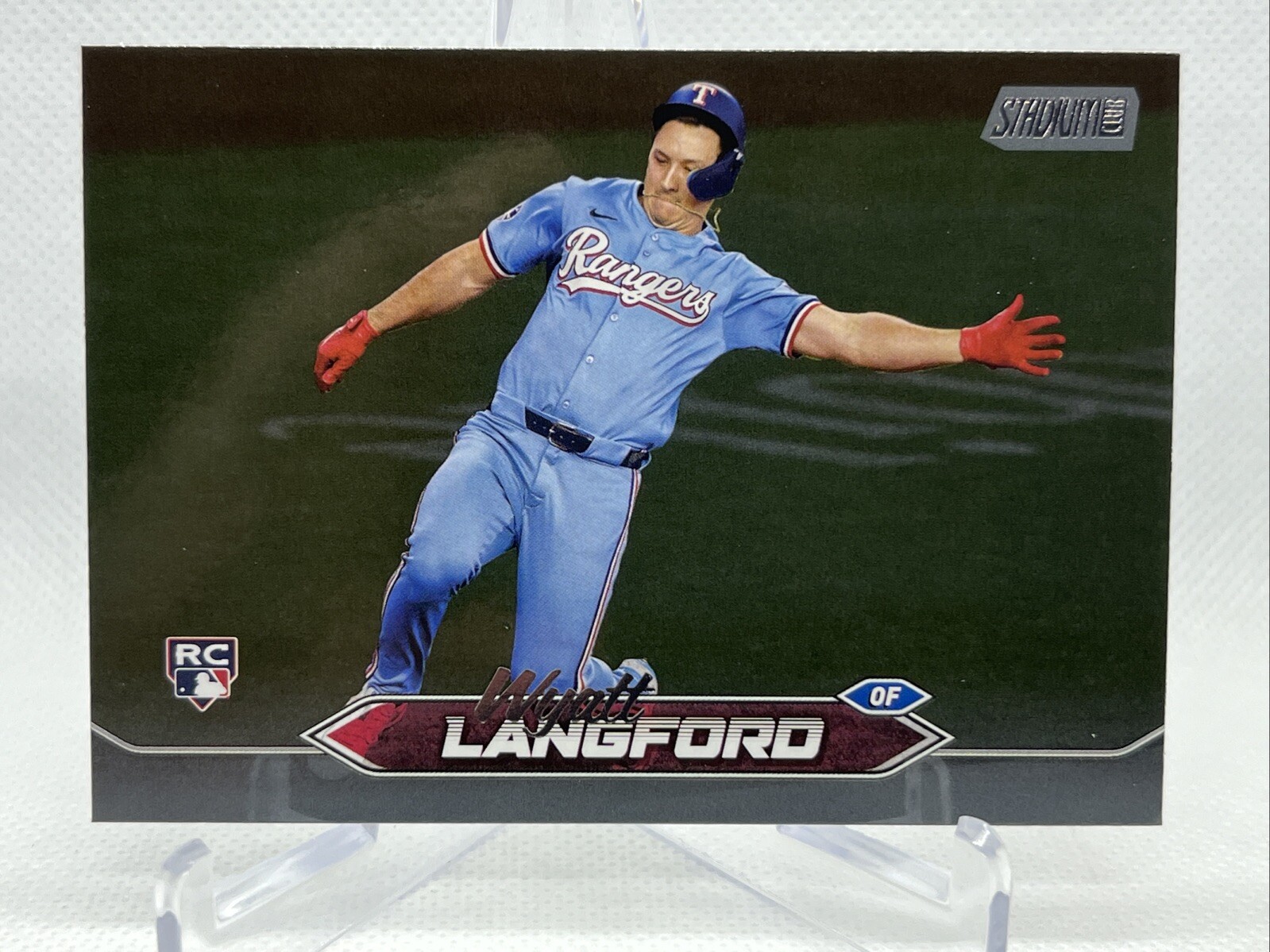 2024 Topps Stadium Club WYATT LANGFORD Black Foil #30 Rookie RC Rangers