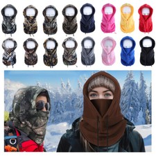 Fleece Hood Ski Mask Winter Balaclava Windproof Warm Hood Cover Hat Cap Scarf