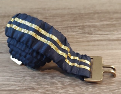 Unbranded Womans Elastic Square Dance Waist Belt Navy Gold 