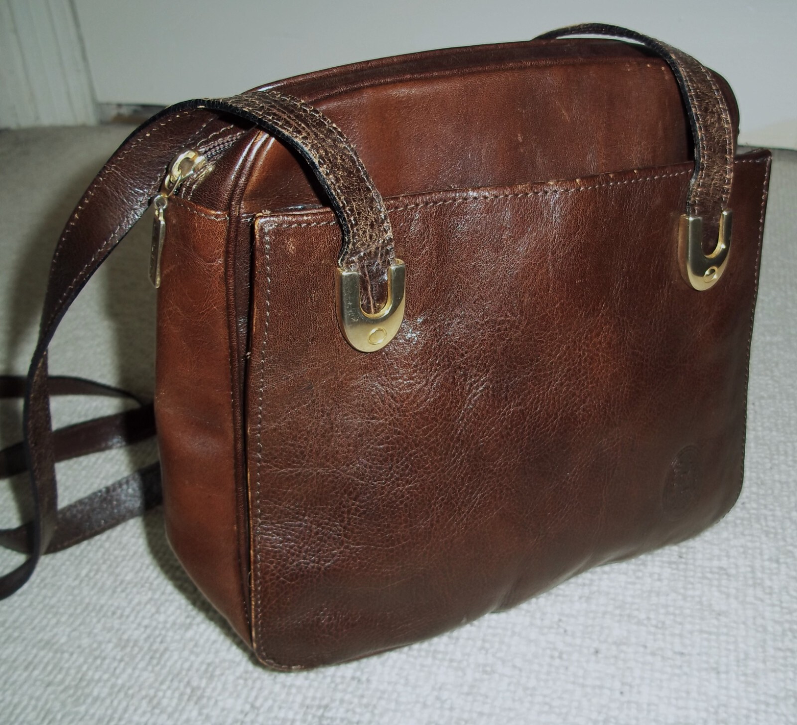 STUNNING VINTAGE M. BELLO's DARK TAN LEATHER SHOULDER BAG eBay