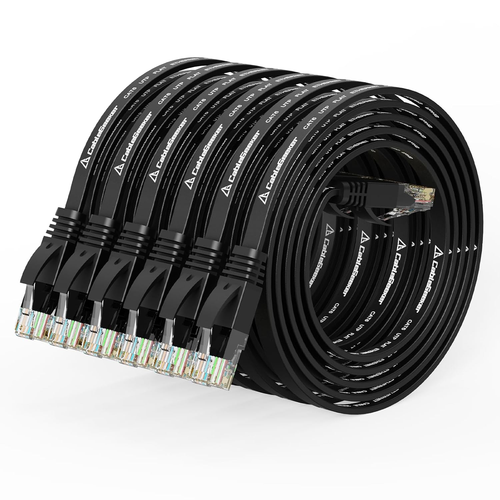 Cable Matters 5-Pack 10Gbps Snagless Korte Cat6 Ethernet-kabel 0,3 m (Cat6- kabel, Cat 6-kabel) in zwart - 0,3 meter
