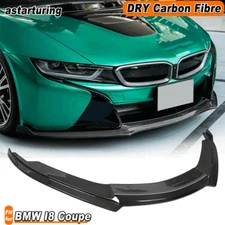 For BMW I8 i8 Coupe 2014-2020 Dry Carbon Fiber Front Bumper Lip Diffuser Spoiler
