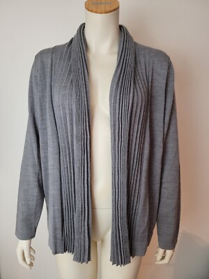 ELEGANCE CARDIGAN 100% WOLLE M - XL GRAU  FALTEN SRICKJACKE JACKE WESTE  2404001