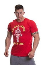 T-shirt Golds Gym Muscle Joe rossa bodybuilding fitness abbigliamento red cotone