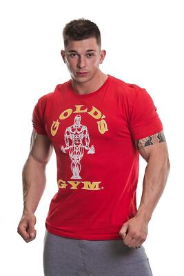 Golds Gym Muscle Joe T-Shirt Rot Bodybuilding Fitness Kleidung Red Baumwolle