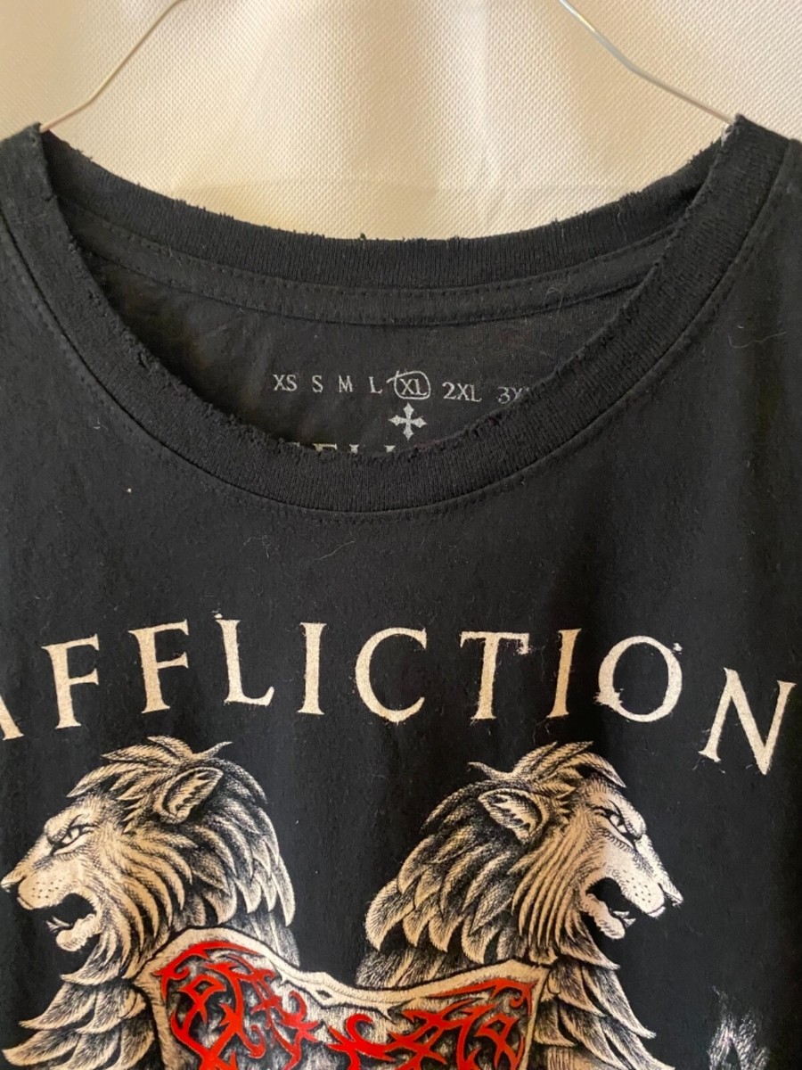Chemise Homme Affliction - Manches Courtes - Taille XL - Noir - Fedor Vs Barnett - Neuf Avec étiquettes