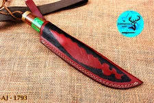 10" INCHES CUSTOM HANDMADE PURE COW LEATHER SHEATH FOR FIX BLADE KNIFE EDC 1793