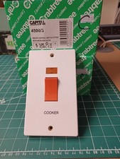 CRABTREE 4500/3 50A 2GANG DP SWITCH WITH NEON ENGRAVED COOKER