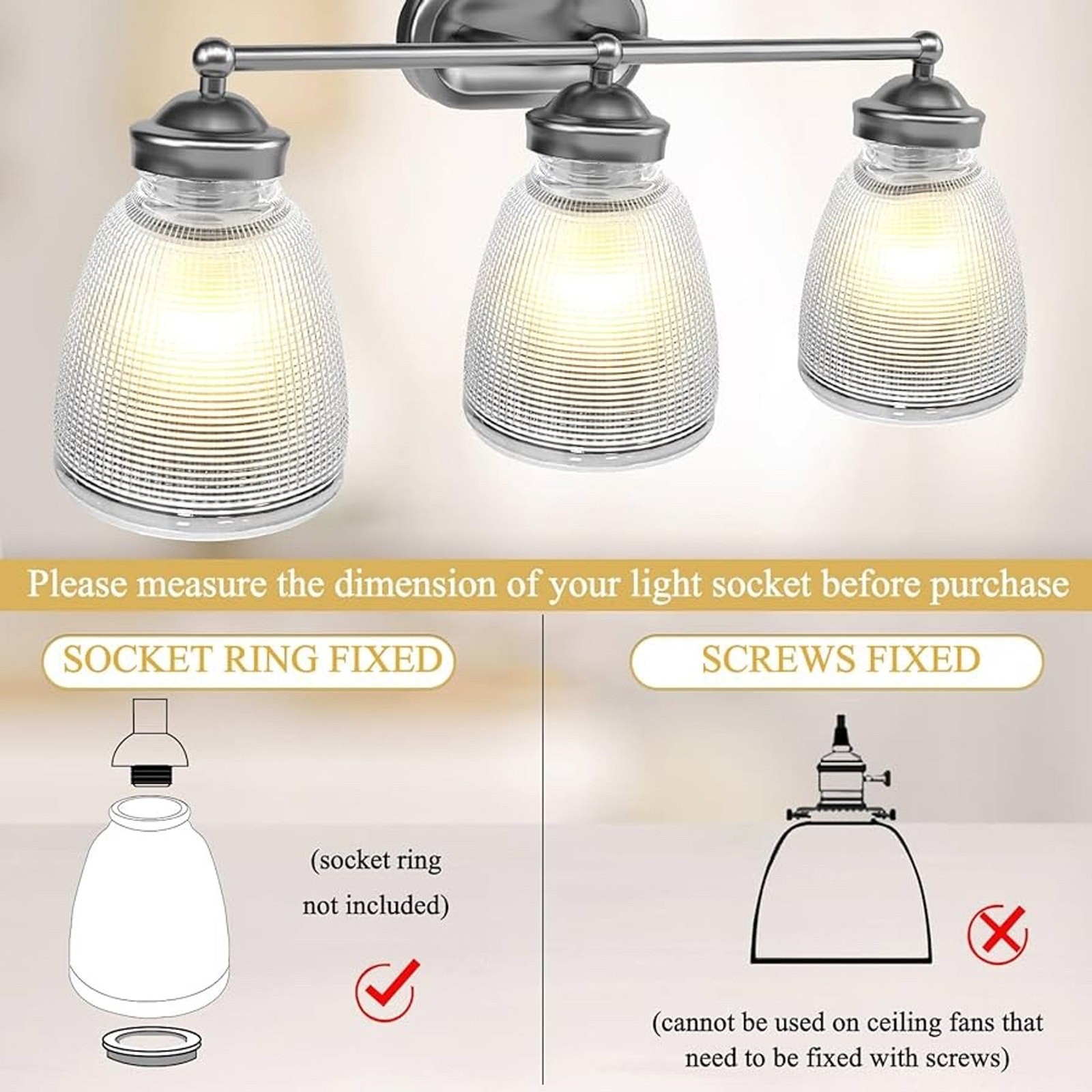 NIB Retisee 9 Pcs Ceiling Fan Light Covers Glass Shades