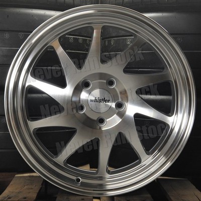 WHISTLER KR7 18x9.5 5x114.3 35 OFFSET SILVER MACHINE LIP 10 SPOKE