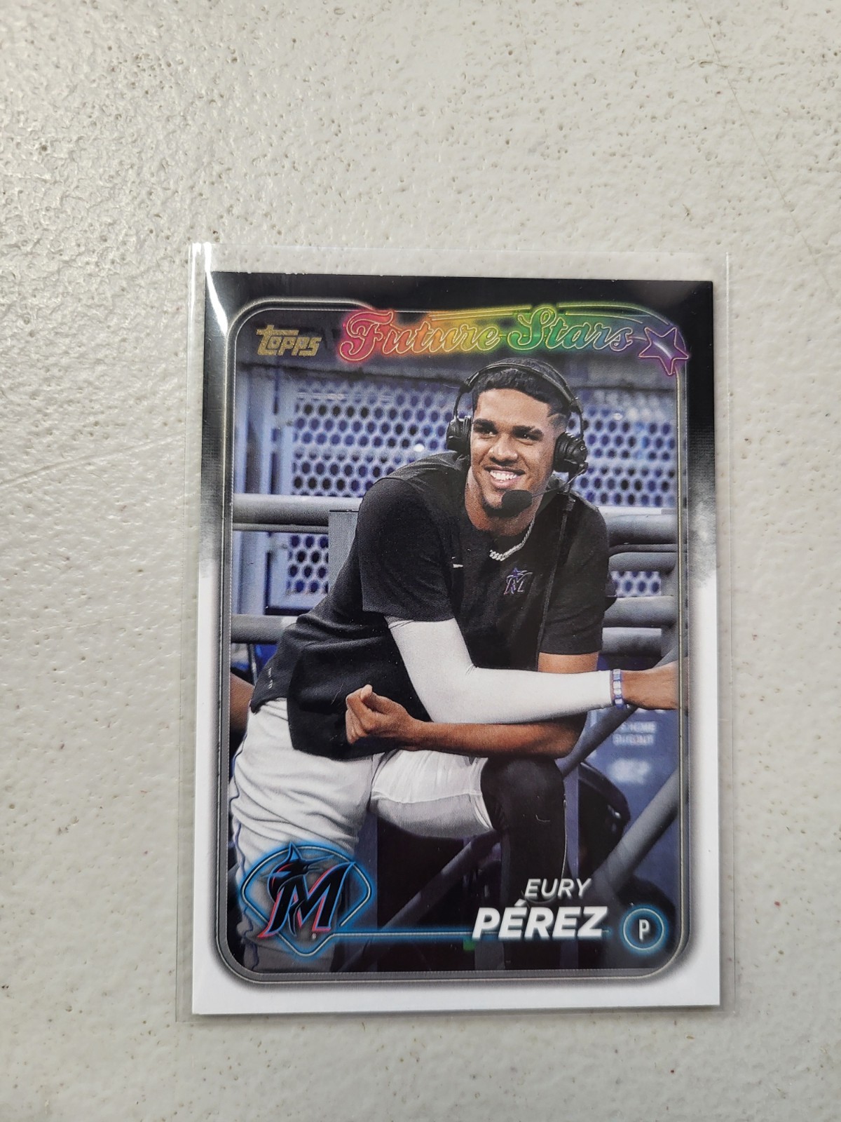 Eury Perez SSP Golden Mirror 2024 Topps Series 1 Image Variation #197 Marlins EX