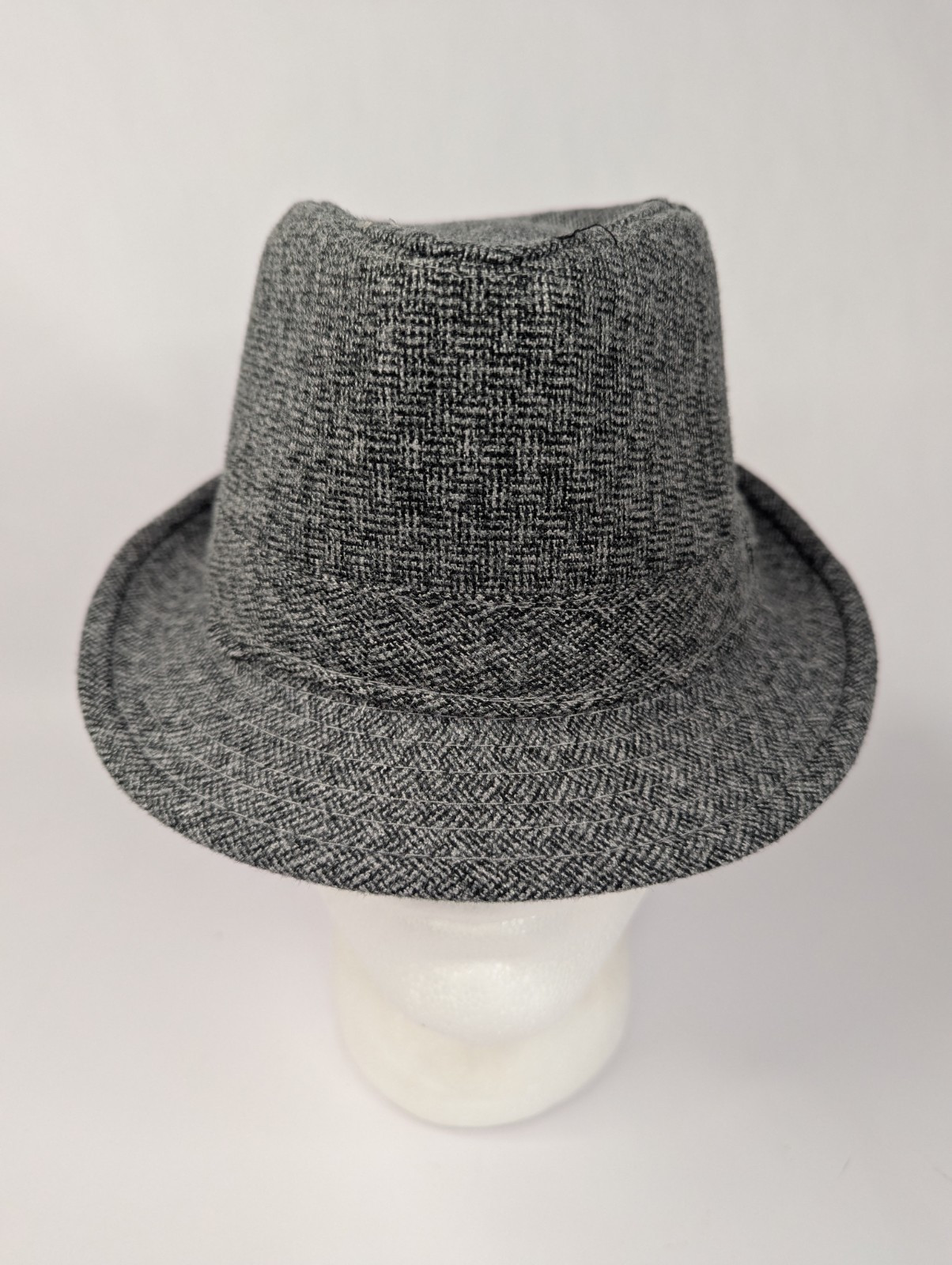 Vintage Fedora Trilby Hat for Men S/M Black & White USA Made Fashion-image
