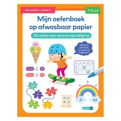 Deltas Übungsheft aus waschbarem Papier, Einmaleins (7-8 J.)